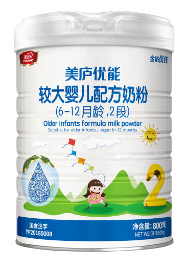 优贝娱乐优能较大婴儿配方奶粉800克2段