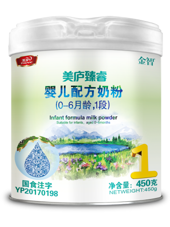 优贝娱乐臻睿婴幼儿配方奶粉450克-1段